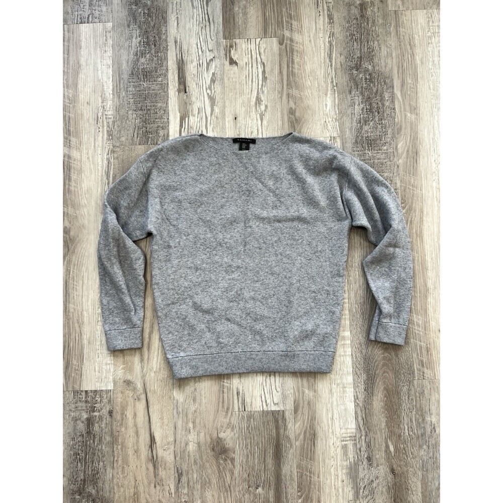 Tahari Women’s Grey/Gray Sweater Boat Neck Elastic Waist Pullover Size Medium